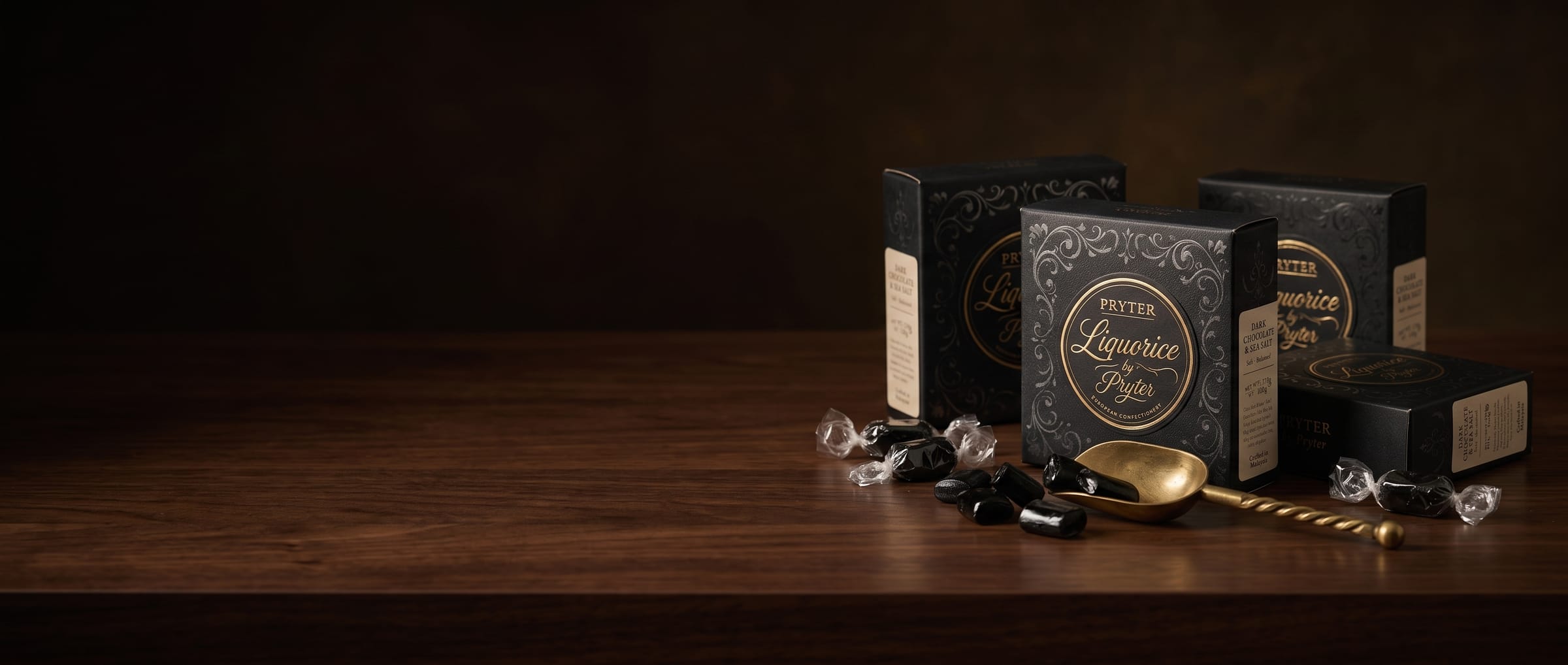 An arrangement of dark liquorice from the full collection